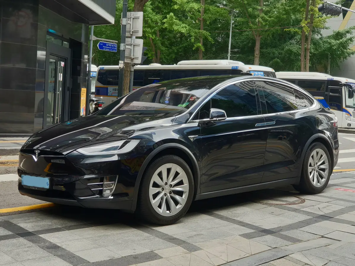 Black Tesla Model X SUV, which is not part of the 2027 Tesla lineup